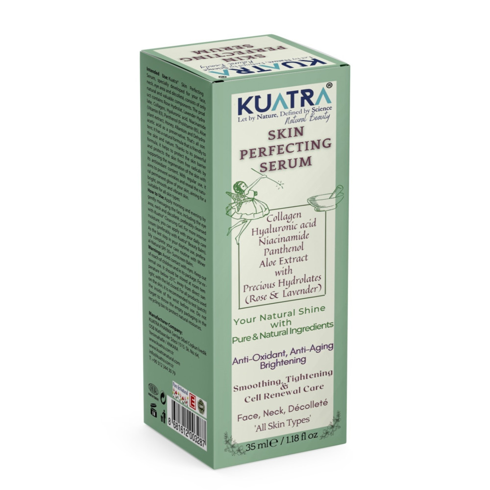 KUATRA Skin Perfecting Serum (COLLAGEN - HYALURONİC ACİD- NİACİNAMİDE-PANTHENOL-ALOE-ROSE- LAVENDER) Cilt ve Yüz Bakımı Fiyatı
