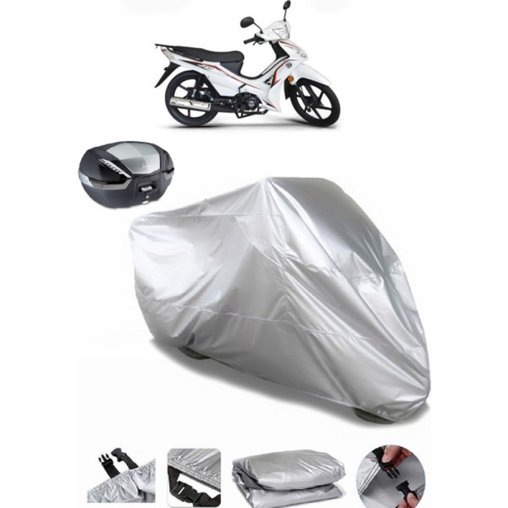 Kuba Ege 50 Arka Çanta Uyumlu Motosiklet Brandası Lüx Premium Kalite - Gri Motorsiklet Brandaları Fiyatı