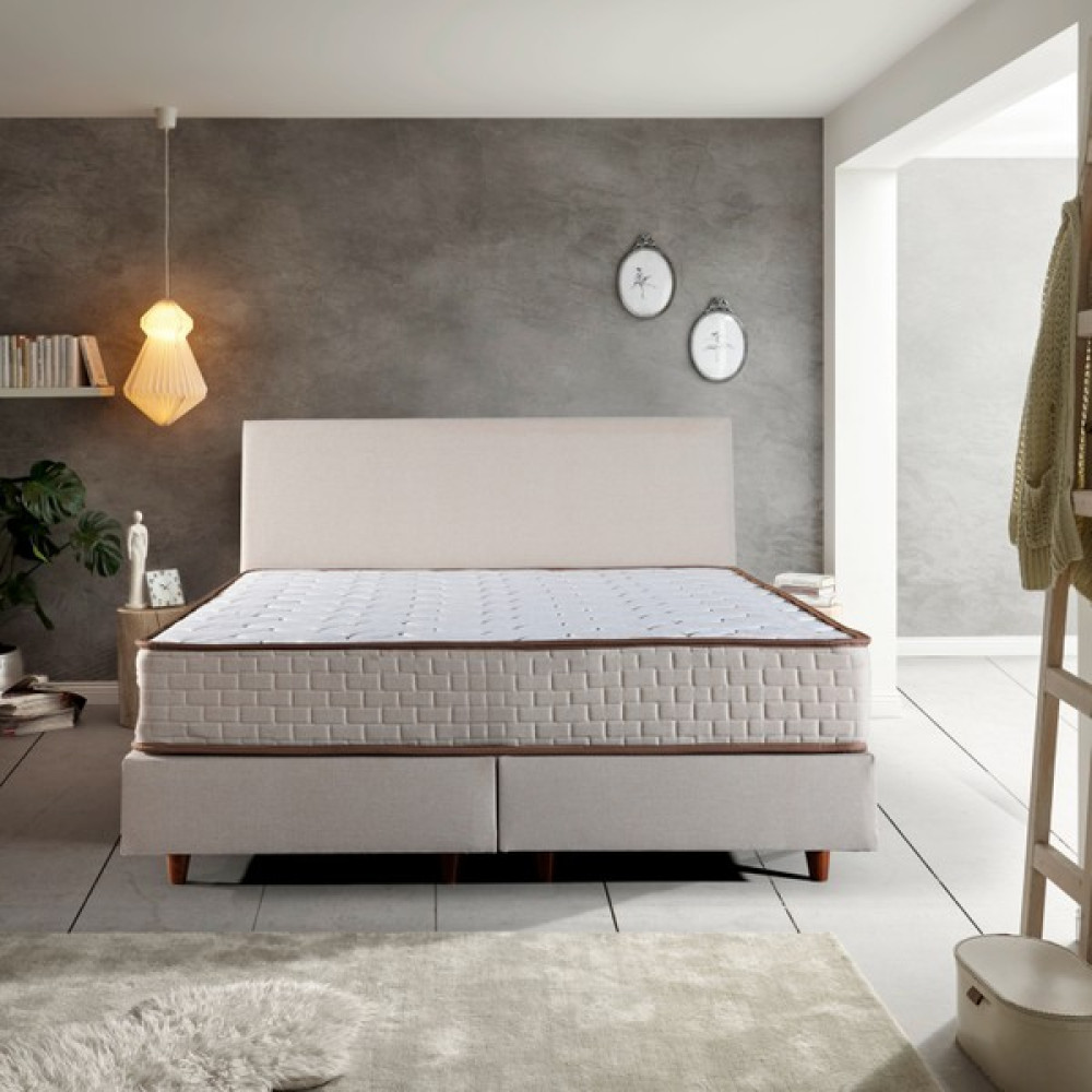 Kubanlife Holiday Eco Sandıksız Otel Tipi Kör Baza Set, Krem (Baza + Başlık) - 160 x 200 cm Baza Fiyatı