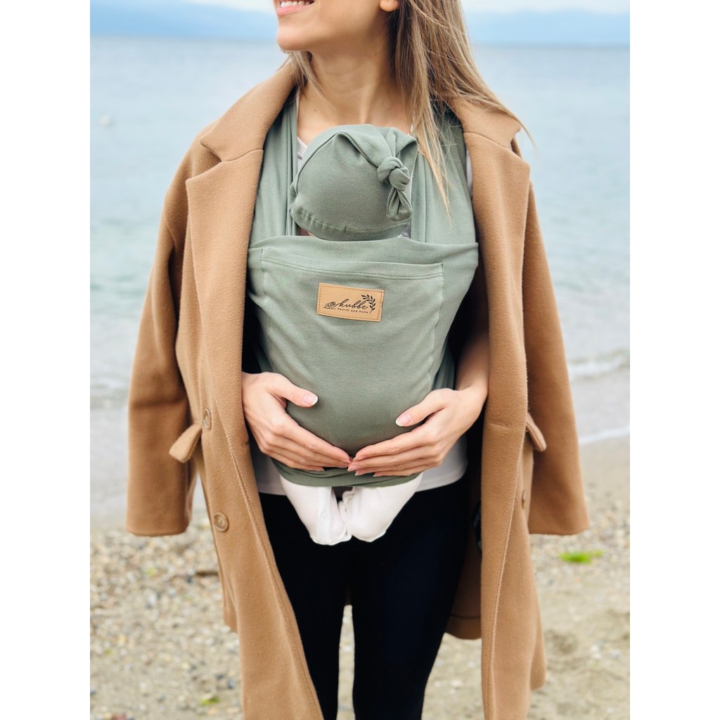 Kubbe Anakucağı Cepli Bebek Taşıma Şalı, Bebek Askısı Sling - Yeşil Diğer Fiyatı