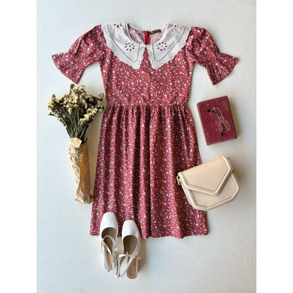 Küçüğüm Butik Kadın Vintage Fisto Yakalı Poplin Elbise Elbise Fiyatı