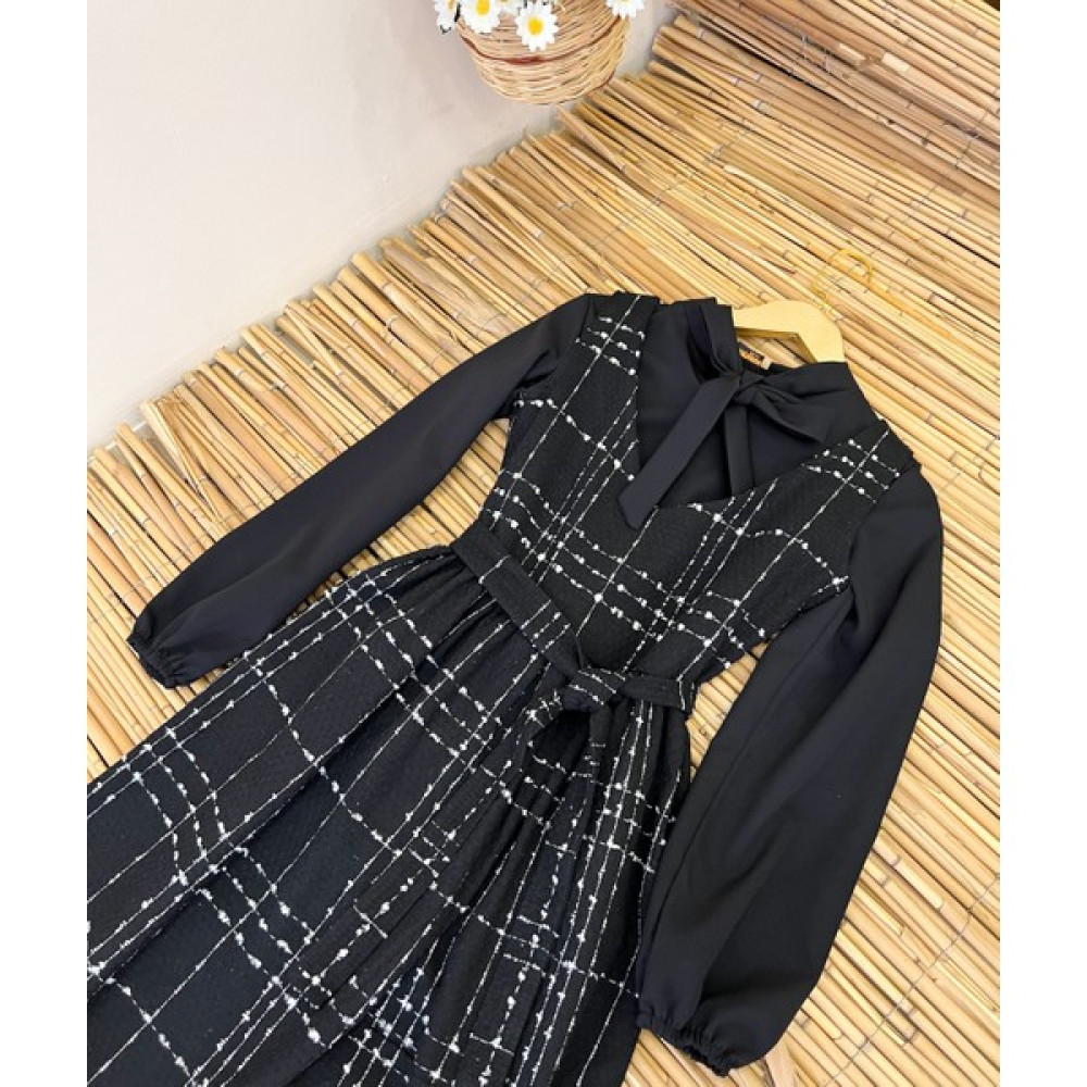 Küçüğüm Butik Siyah Tüvit Salopet Elbise ve Krep Siyah Bluz 2'li Takım Elbise Fiyatı