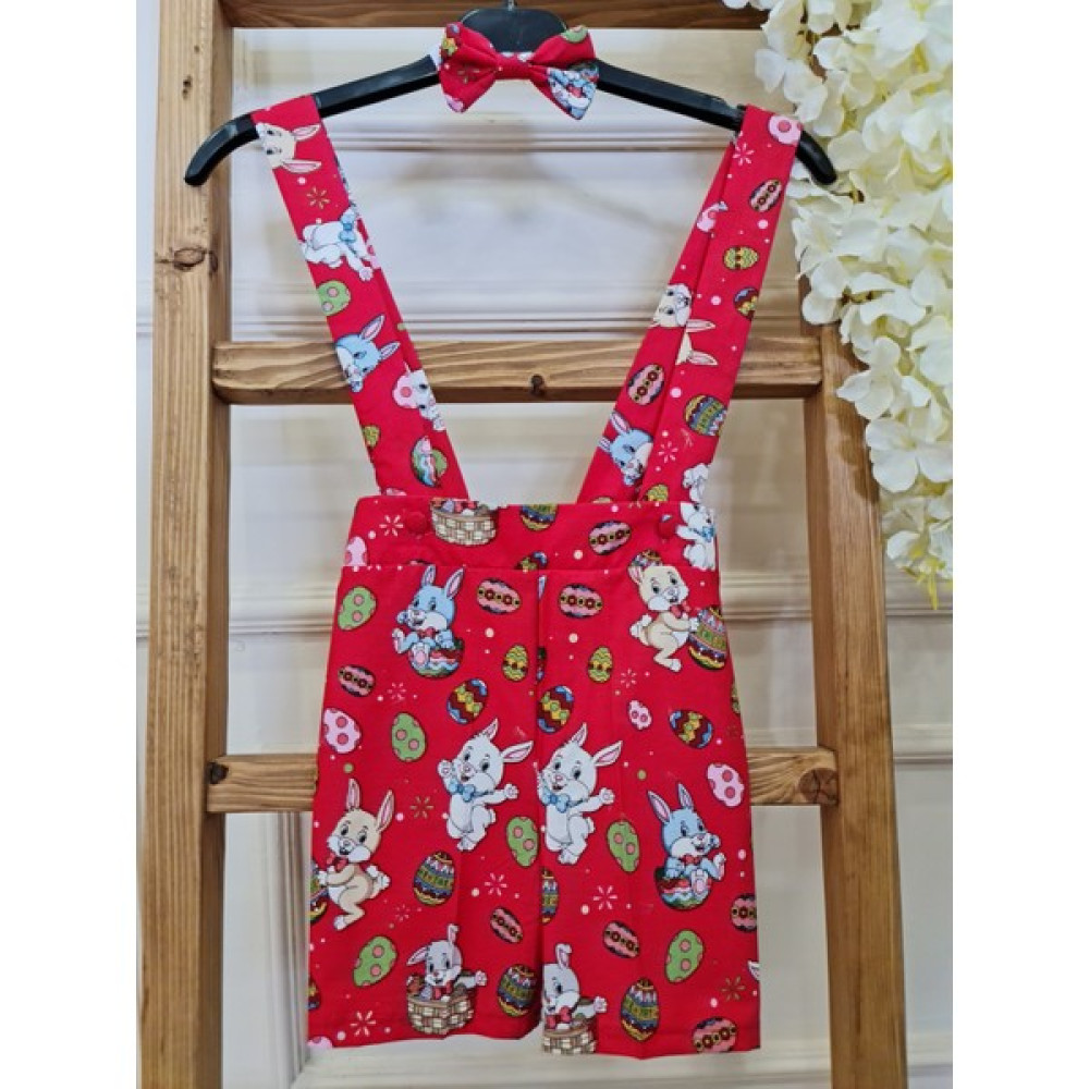 Küçüğüm Butik Tavşan Desenli Salopet ve Papyon Erkek Çocuk Pantolon Fiyatı