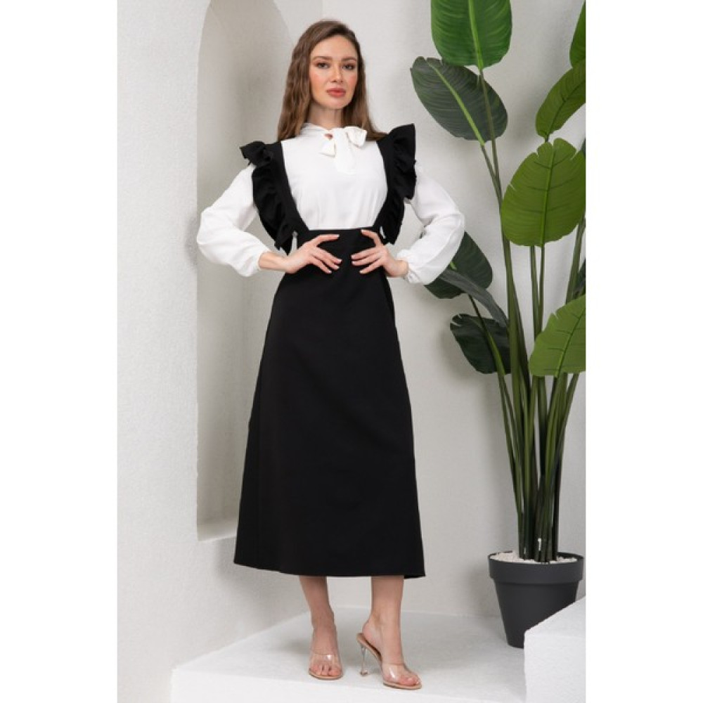 Küçüğüm Butik Uzun Siyah Krep Salopet Etek Etek Fiyatı