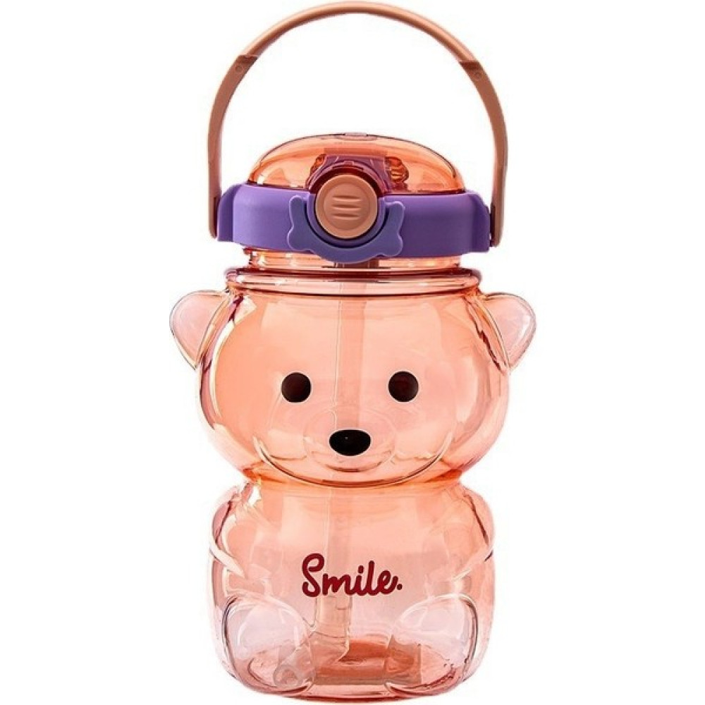 Küçük Ayı Sevimli Su Bardağı Yaz Büyük Kapasiteli Su Bardağı Pipet ile Taşınabilir (Yurt Dışından) - Amber - 1 lt Fincan / Bardak / Kahve Takımı Fiyatı