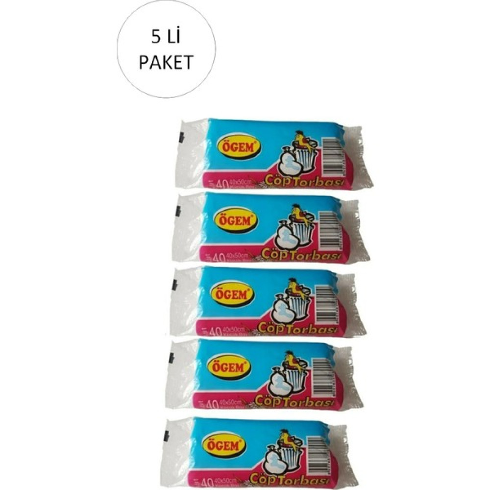 Küçük Boy Çöp Torbası 40 x 50 cm 40 Lı Rulo x 5 Paket = 200 Adet (Şeffaf) Oto Boyaları Fiyatı