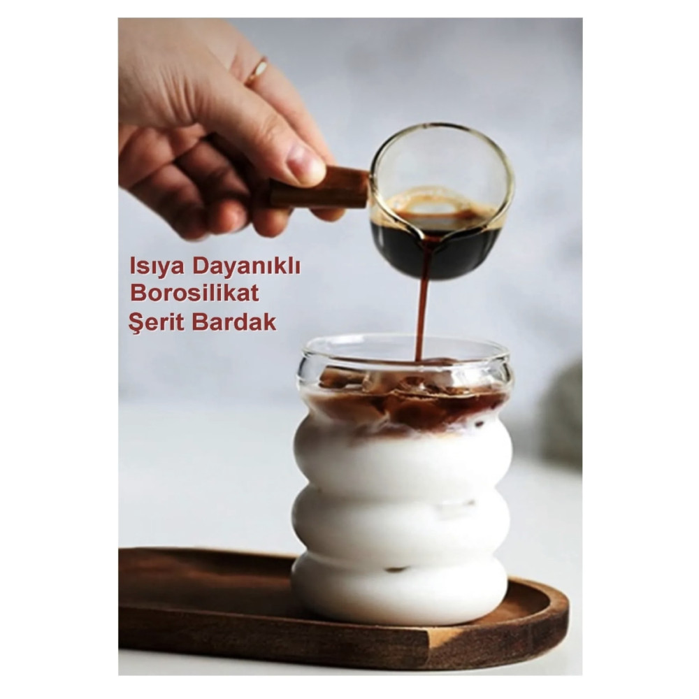 KÜÇÜK EW Isıya Dayanıklı Borosilikat Cam Şerit Şeklinde Bardak | Kahve Ve Sunum Bardağı - 1 Adet Fincan / Bardak / Kahve Takımı Fiyatı