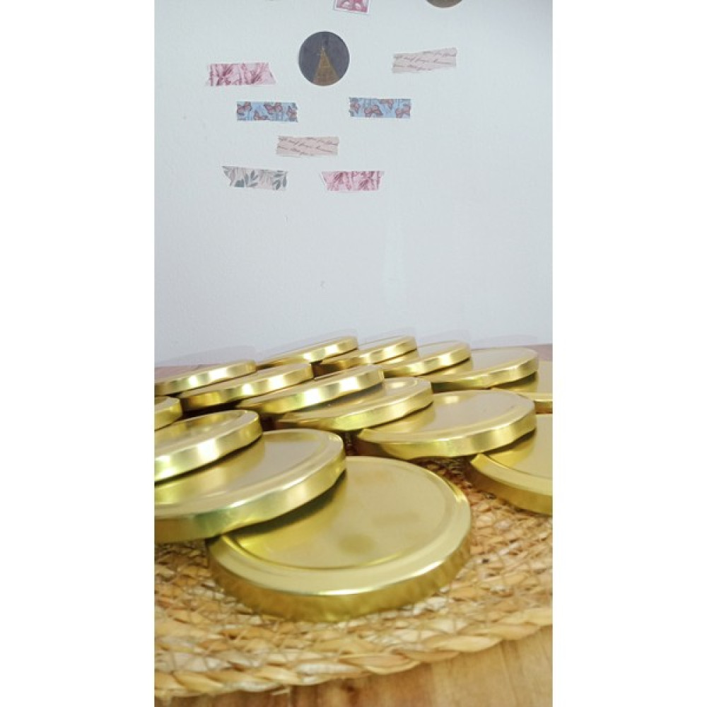 Küçük Işıklar Cam Kavanoz Kapağı 330CC Magnolia Kavanoz Kapağı, Paşabahçe Kavanoz Kapağı 1000CC - Gold - 330 ml - 10 Adet Saklama Kapları Fiyatı