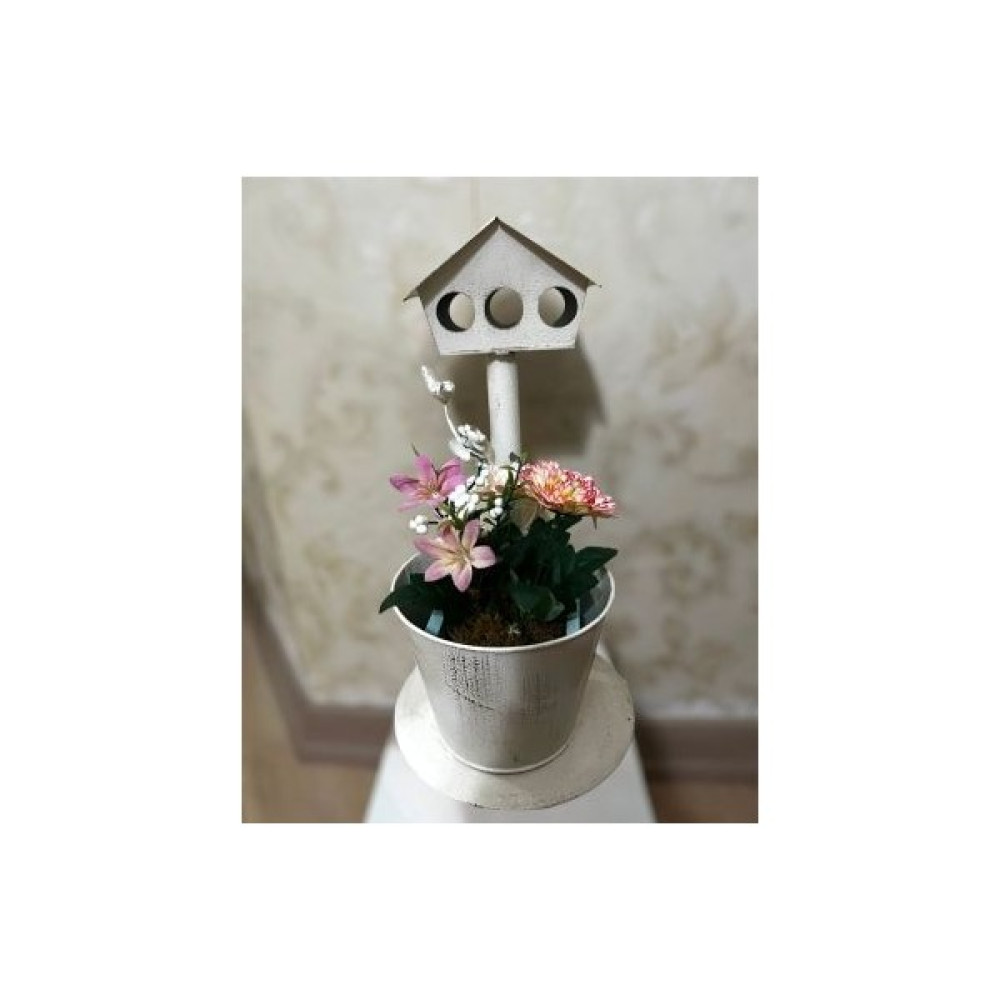 Küez Züccaciye Kuş Yuvası Saksılık 18X36 cm - Beyaz Saksı ve Aksesuarları Fiyatı