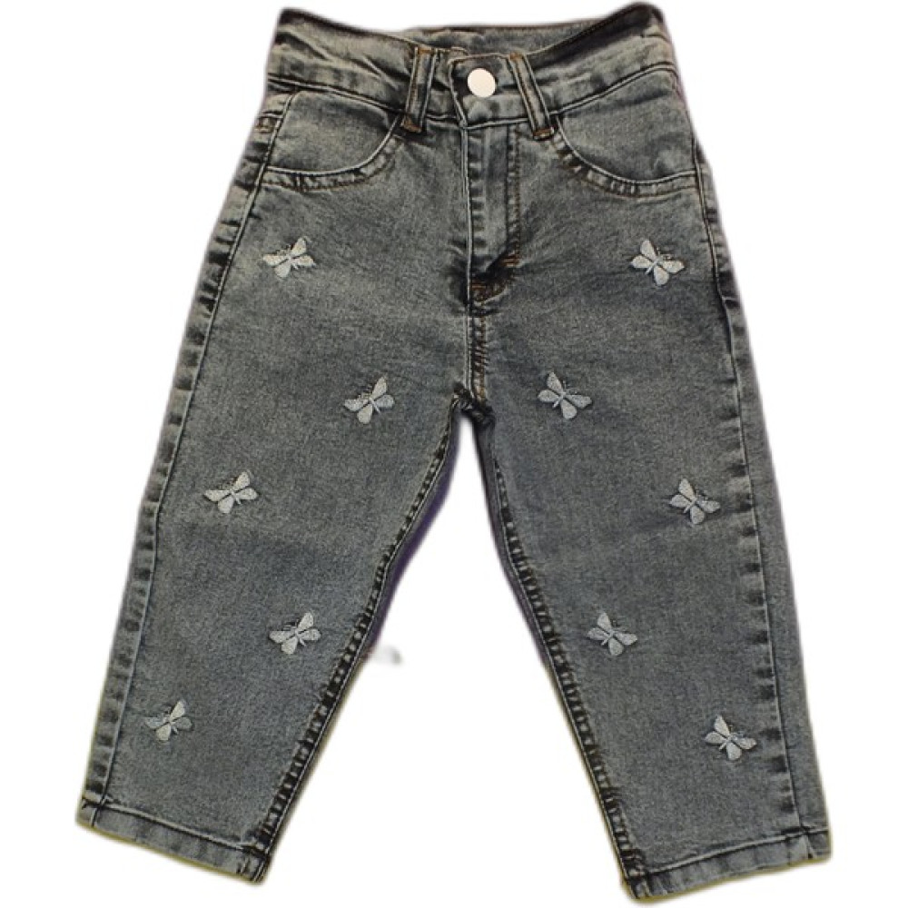 Kuğutex Kelebek Nakışlı Jeans Kız Çocuk Pantolon Fiyatı