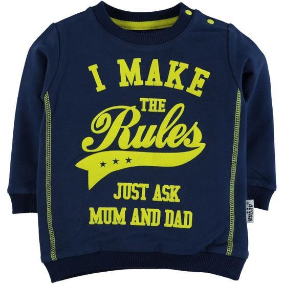 Kujju Lacivert 6-18 Ay Erkek Bebek Penye Sweatshirt