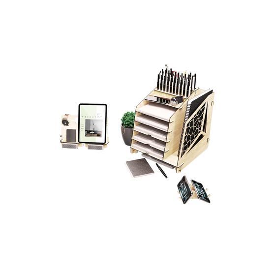 Kuk Design 7 Renk VoronoiXL Hediyelik Evrak Rafı Ofis Masaüstü Organizer Düzenleyici 3'lü Set