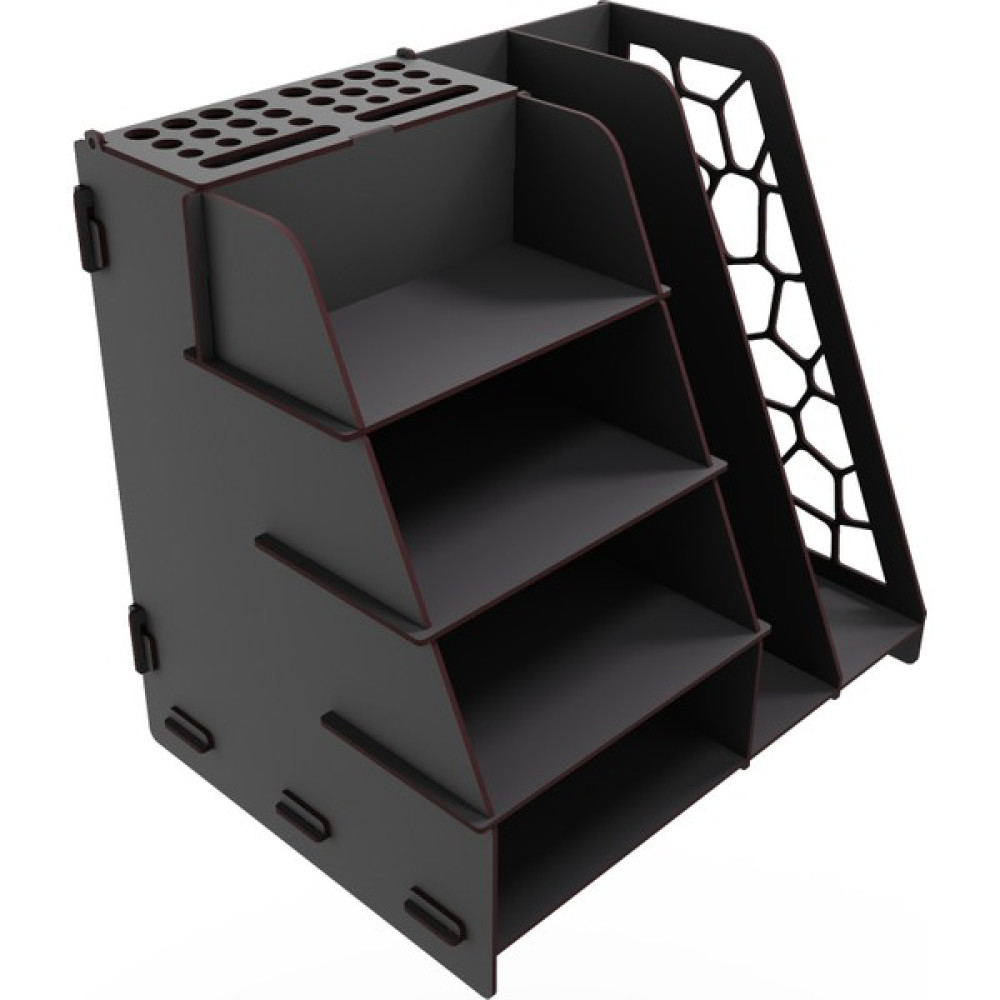 Kuk Design Voronoi Masaüstü Organizer Düzenleyici A4 Evrak Rafı Siyah - Gri Ofis Seti Fiyatı