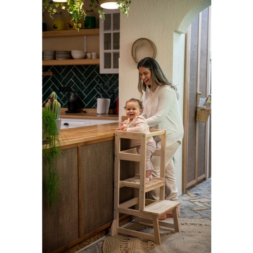 Kukka KWL170 Ahşap Öğrenme Kulesi - Kahverengi Bebek Odası Tekstili Fiyatı