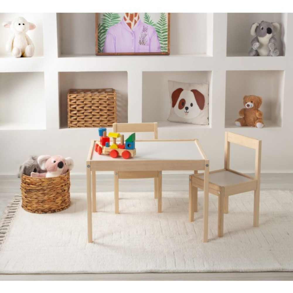 Kukka KWS100 Masa & Sandalye Seti & Aktivite Masası - Kahverengi Bebek Odası Tekstili Fiyatı