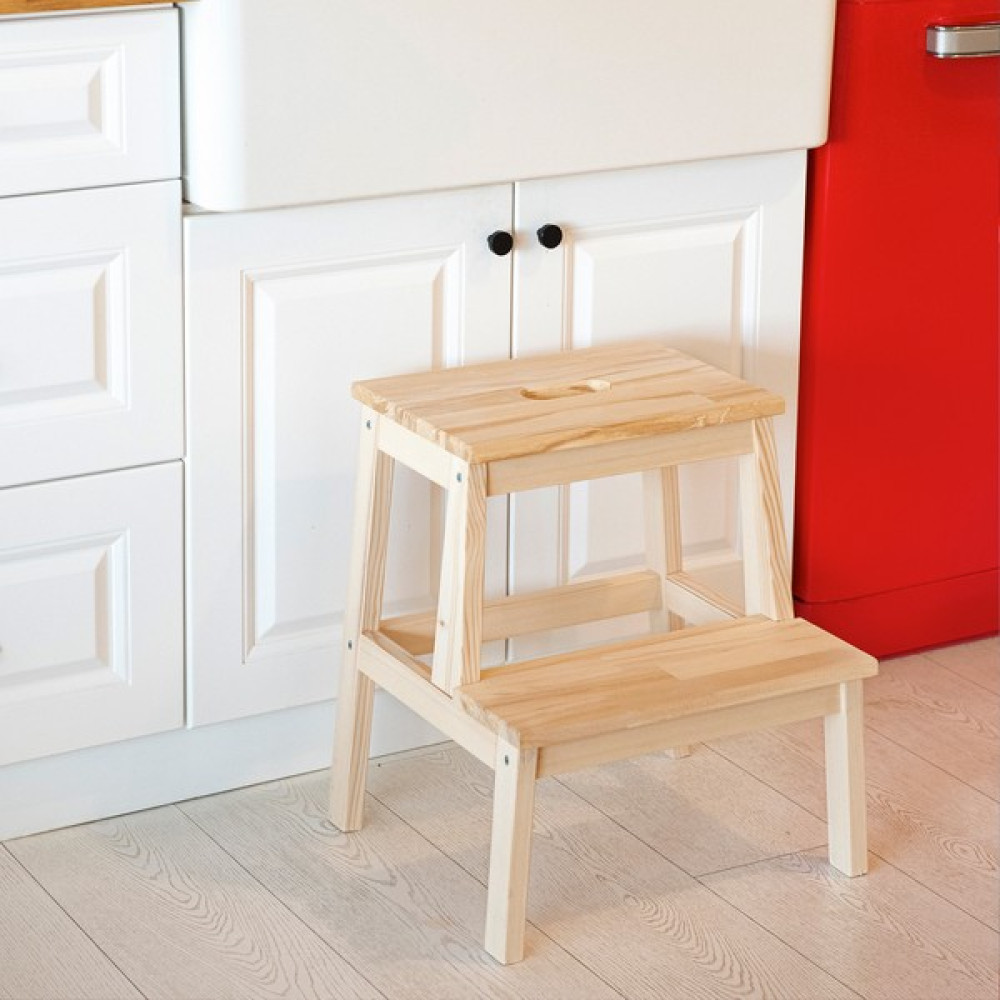 Kukka KWT130 Çok Amaçlı Masif Ahşap Basamak Tabure Masa - Sandalye & Tabure Fiyatı