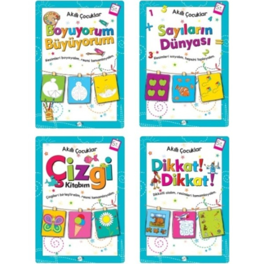 Kukla Akıllı Çocuklar Etkinlik Seti 5+ Yaş 4 Kitap Okul Öncesi Eğitici & Öğretici Kitaplar Fiyatı