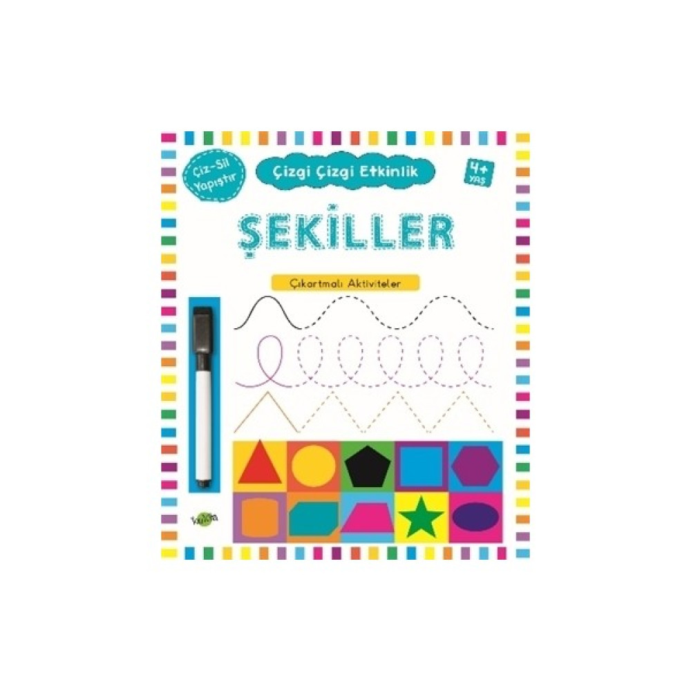 Kukla Çocuk Yayınları Çizgi Çizgi Etkinlik Şekiller 4 Yaş Üstü Zihinsel Gelişim Kitapları Fiyatı