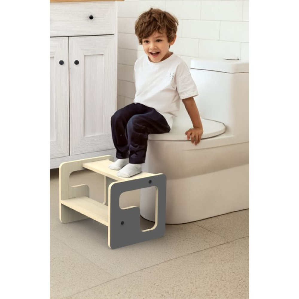 Kule Stepın Box Natural Color Basamak - Ham Ahşap Bebek Banyo-Tuvalet Fiyatı