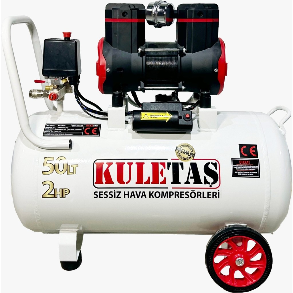 Kuletaş 50 Litre 2 Hp Sessiz Premium Kafa Hava Kompresörü 2800 Rpm Hava Kompresörü Fiyatı