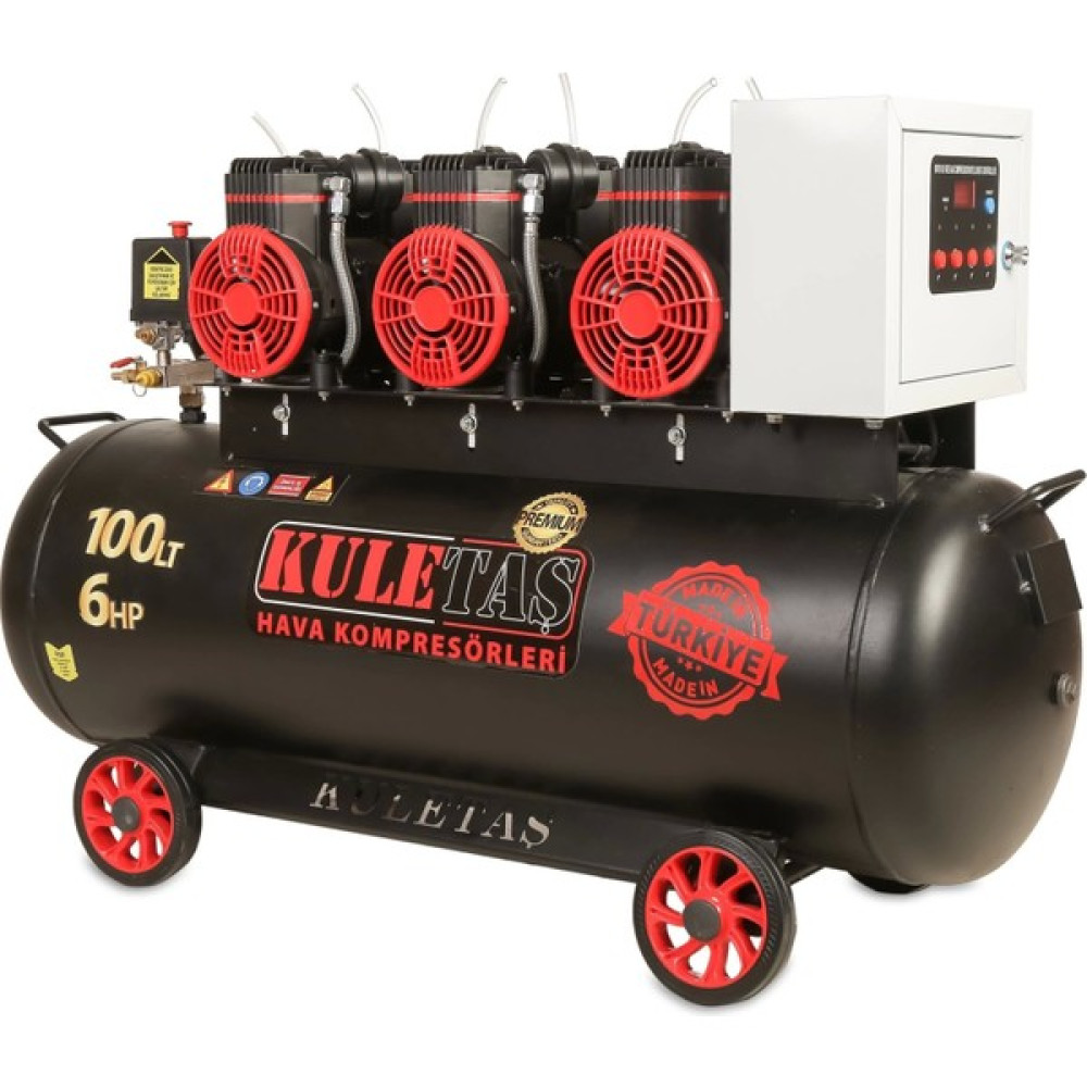 Kuletaş Premium 100 Litre Sessiz Yağsız Hava Kompresörü 6 Hp (Italyan Tasarım) Hava Kompresörü Fiyatı