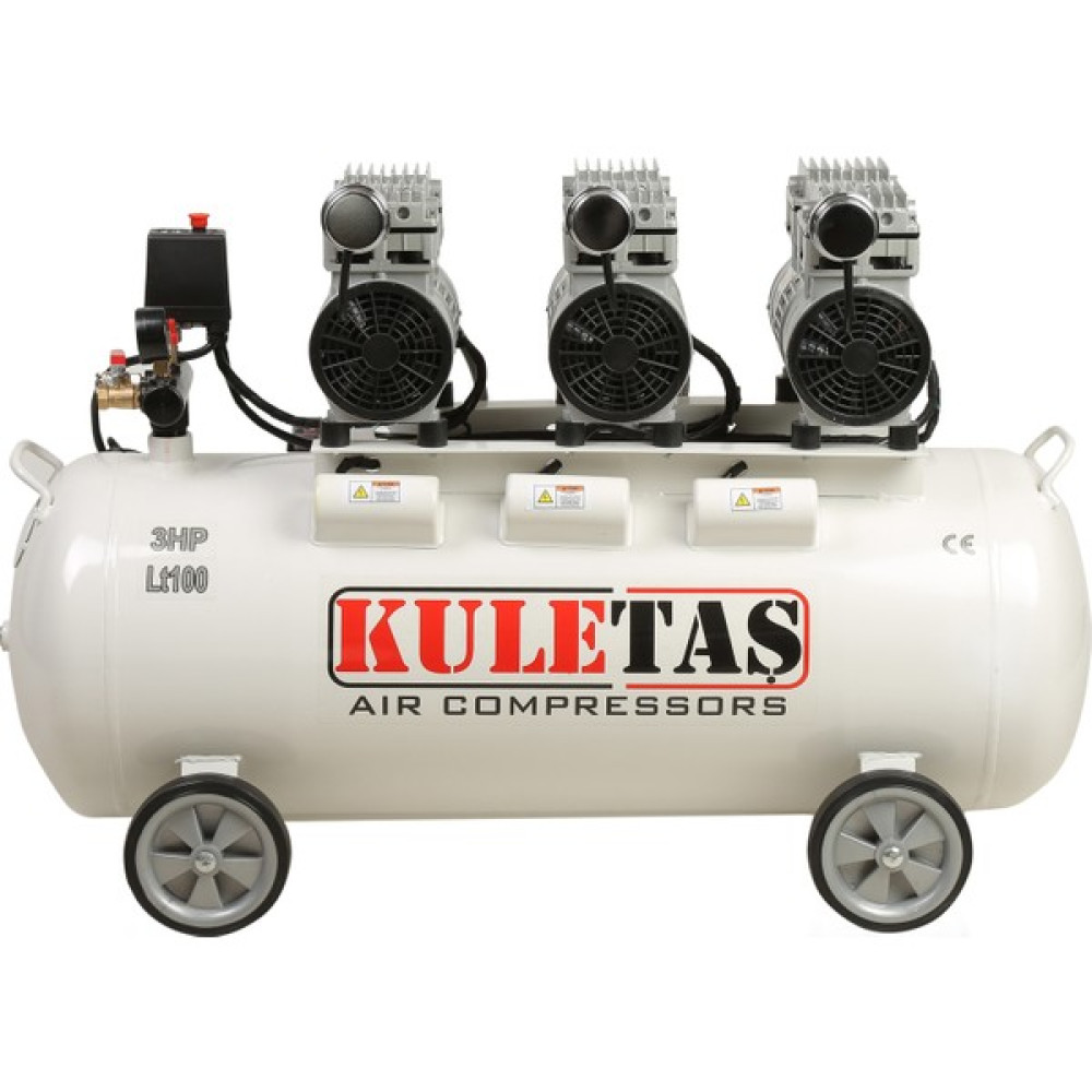 Kuletaş Süper Sessiz Yağsız Kompresör 100 Litre 3 Hp Hava Kompresörü Fiyatı