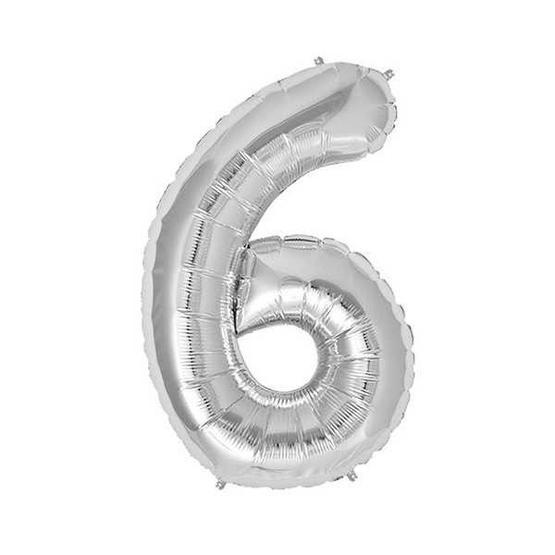 KullanAtMarket 6 Rakam Gümüş 40 cm Folyo Balon Yaş Günü & Parti Fiyatı
