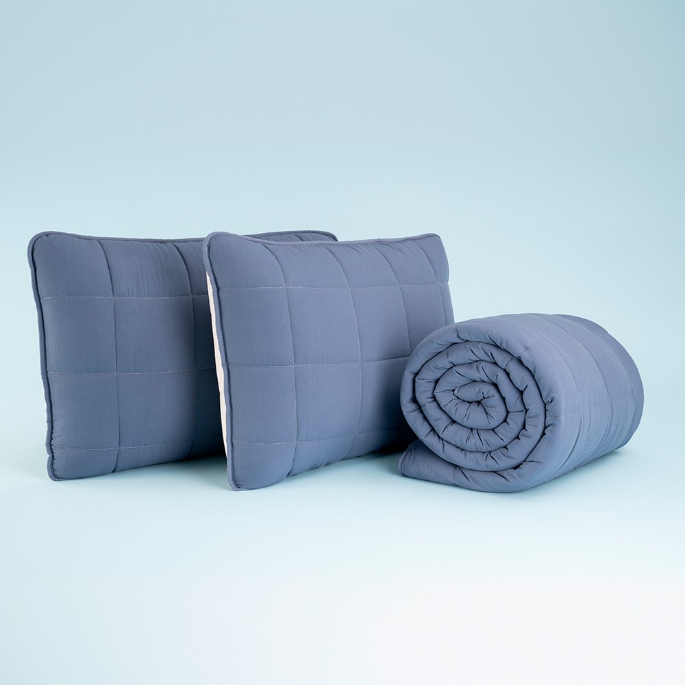 Kullanımı Kolay Çift Kişilik Yastık Alezi ve Yorgan Seti 220X240 cm Denim - Egeo Life Serisi Yastık Kılıfı Fiyatı