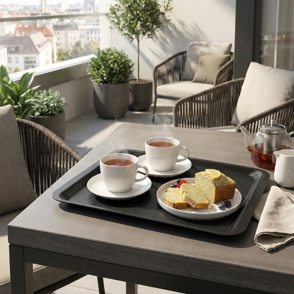 Külsan 3244.KS - Arcoform Laminated 2'li Siyah Kaymaz Dikdörtgen Tepsi 32X44 Cm, Thermoset Melamin - 32 x 44 cm Tepsiler / Fırın Kapları Fiyatı