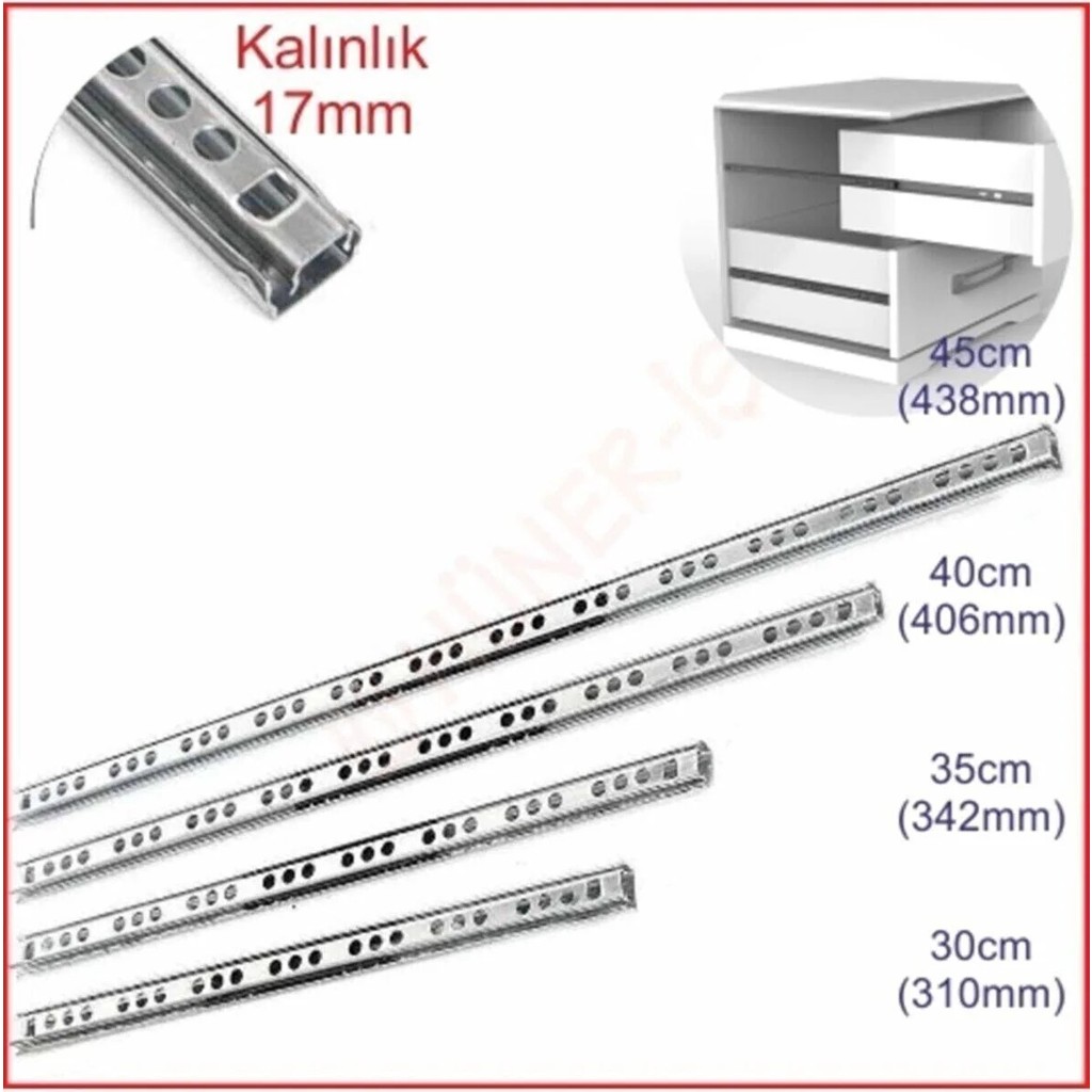 Kulvar AVM 17 Mm Lüxs Çekmece Rayları Çekmece Kızağı - 35CM SSD / Solid State Drive Fiyatı