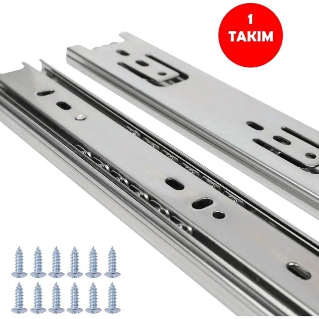 Kulvar AVM 36 Mm Çekmece Rayları Çekmece Kızağı - 50CM Nalburiye & Hırdavat Fiyatı