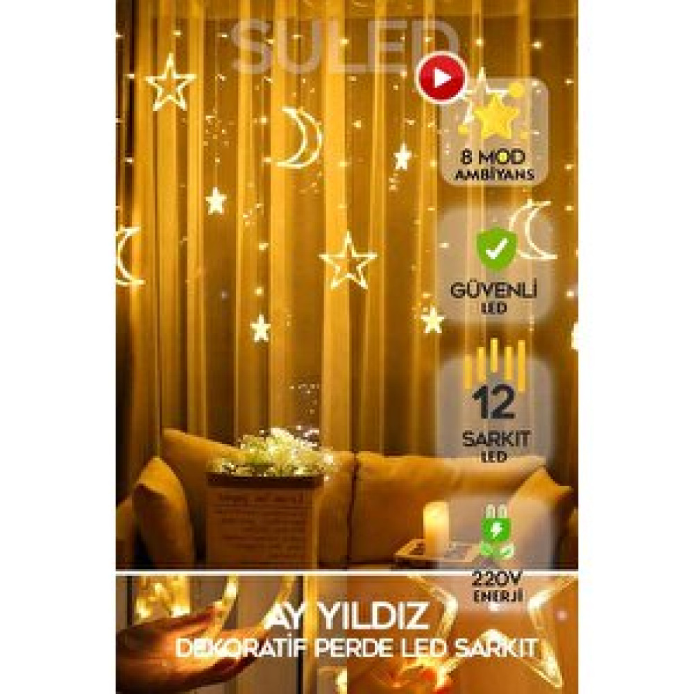 Kulvaravm Yıldız Saçak Perde Led 3.5 M Led Yılbası Led Animasyonlu Diğer Fiyatı