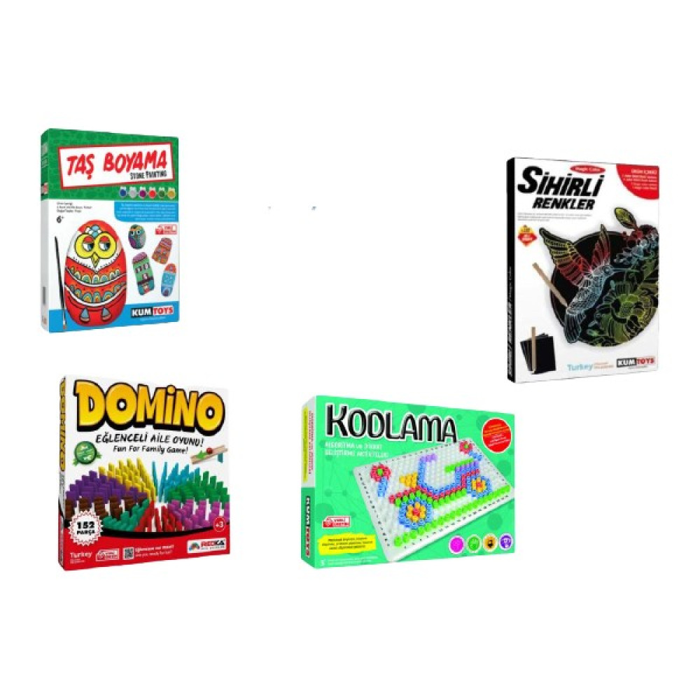 Kum Toys Redka - Domino , Taş Boyama , Kodlama ve Sihirli Renkler Oyun Seti Eğitici Oyuncak Fiyatı