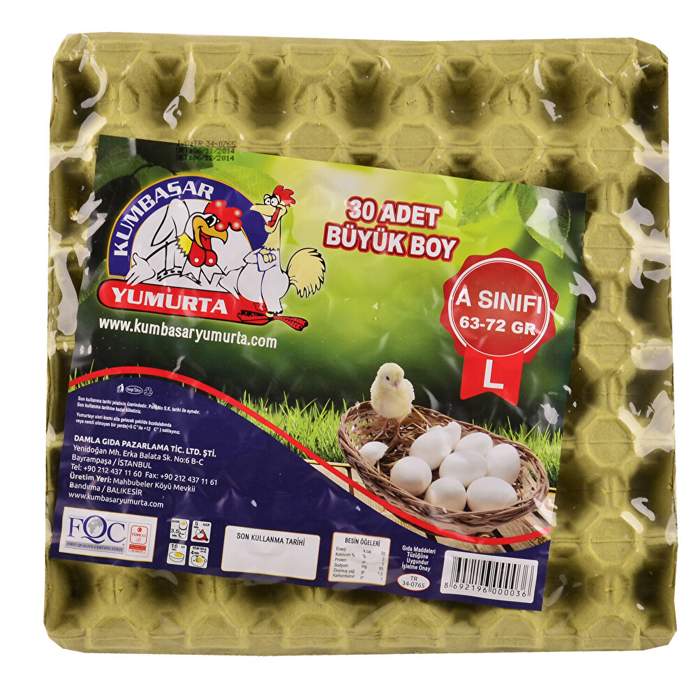 Kumbasar Yumurta 30'lu 63-72 G Yumurta Fiyatı