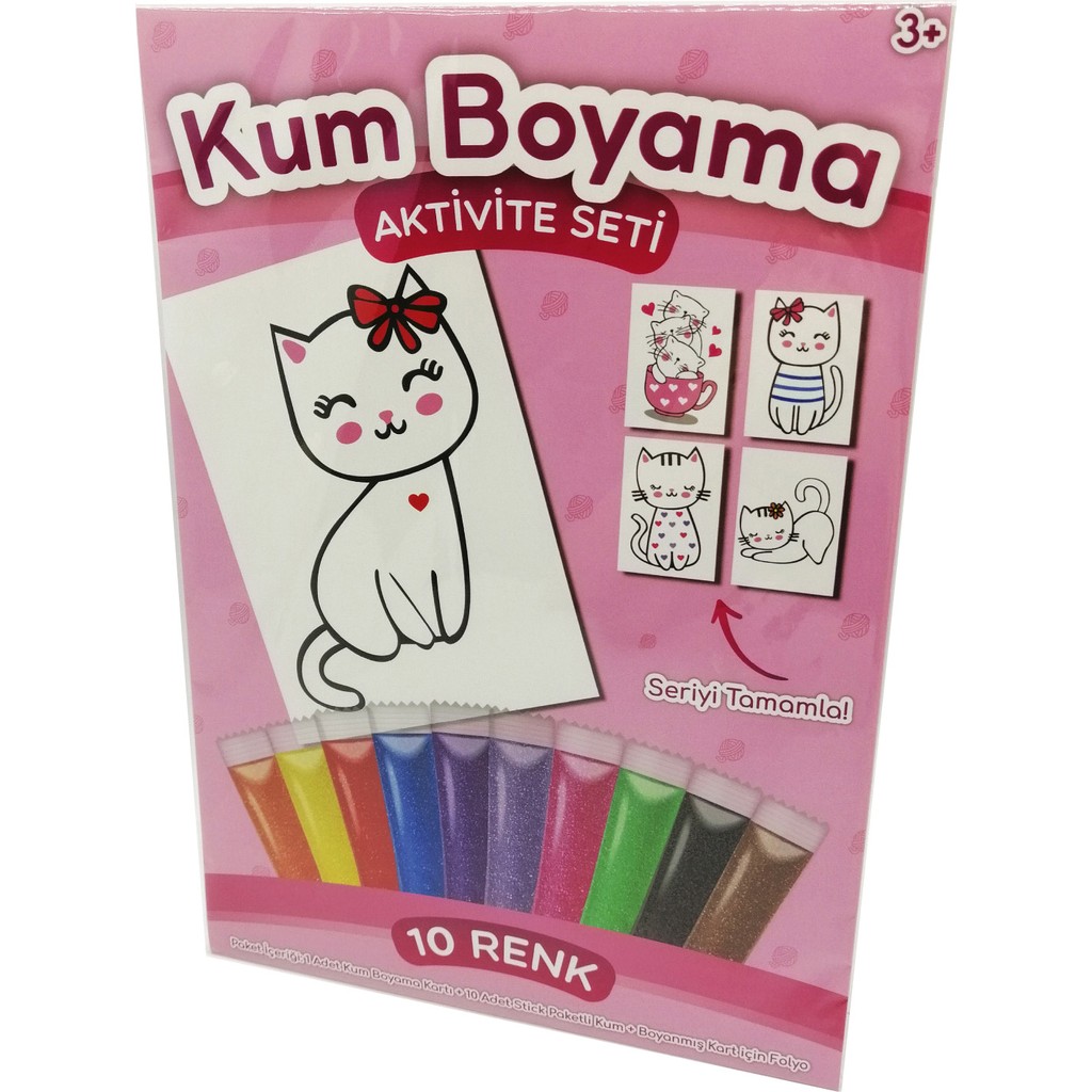 Kumbo Kum Boyama Fiyonklu Kedi Kum Boyama Aktivite Seti Diğer Fiyatı