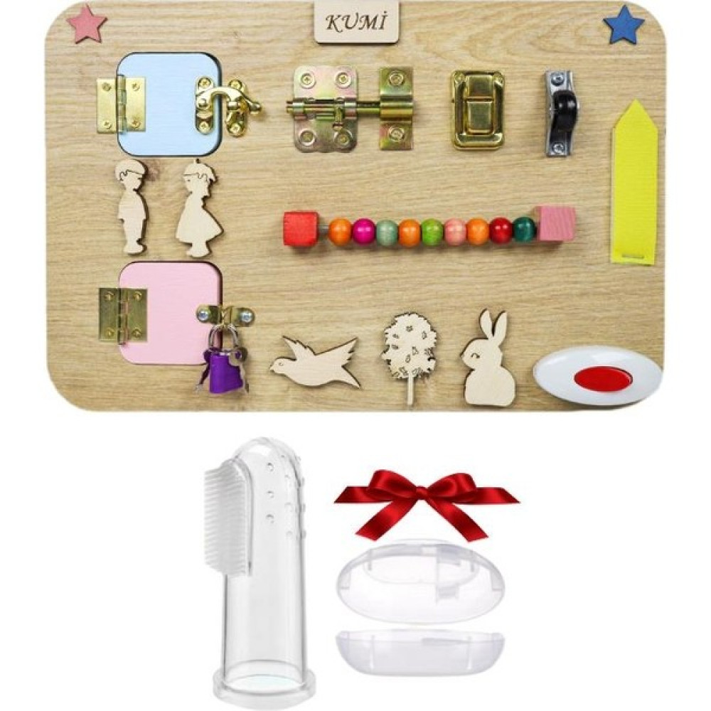 Kumi Montessori Aktivite Tahtası Zeka Gelişimi Ince Motor Eğitici Oyuncak Parmak Diş Kaşıyıcı Hediyeli Eğitici Oyuncak Fiyatı