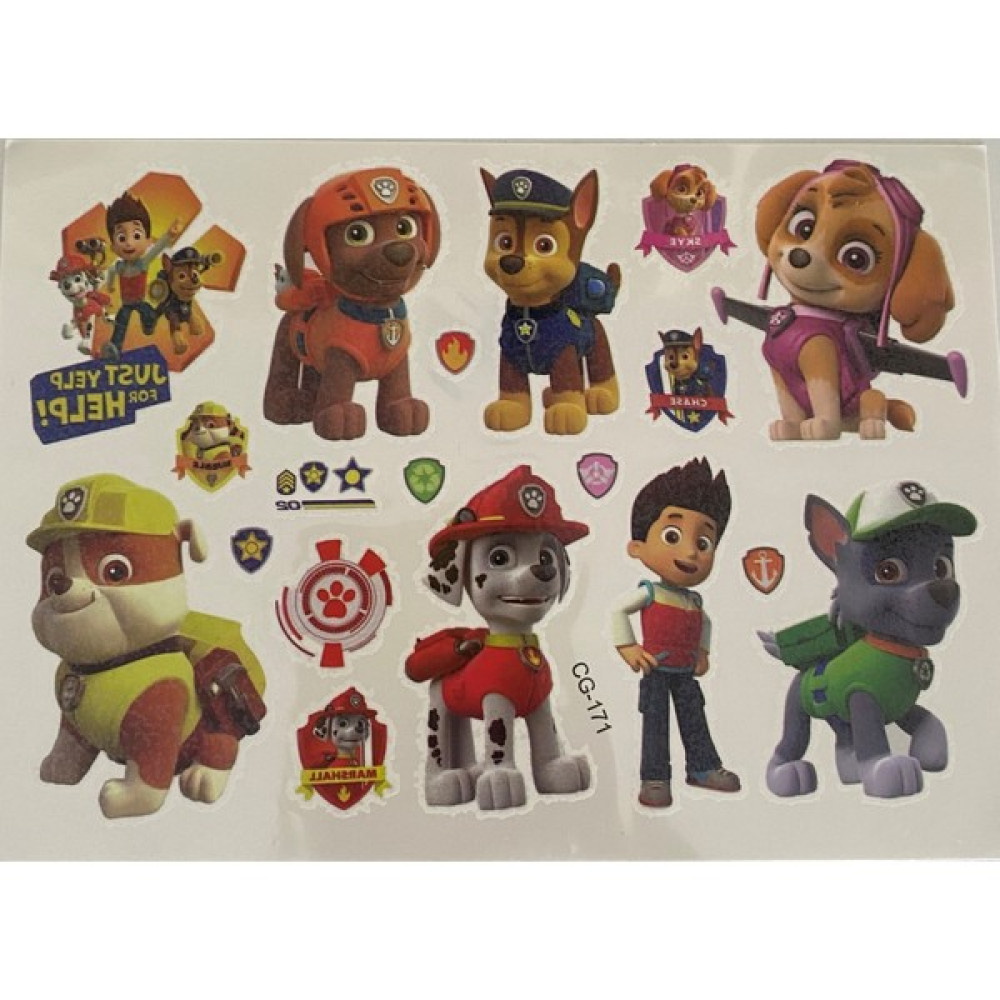 Kumik Paw Patrol Karakterleri Geçici Dövme ( Chase, Marshall, Zuma, Rubble, Rocky, Ryder ) - Kırmızı Oyuncak Fiyatı