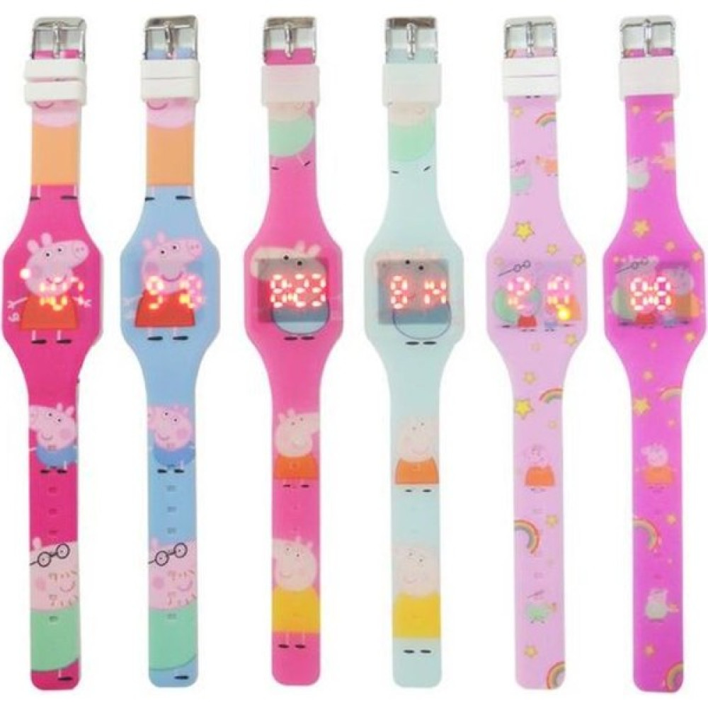 Kumik Peppa Pig Figürlü LED Çocuk Saati - Açık Pembe Kol Saatleri Fiyatı