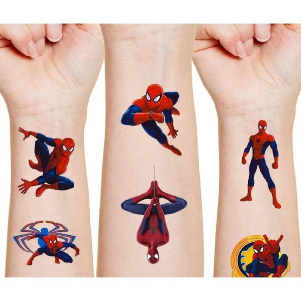Kumik Spiderman Örümcek Adam Karakterleri Geçici Dövme Altın, Takı & Aksesuar Fiyatı