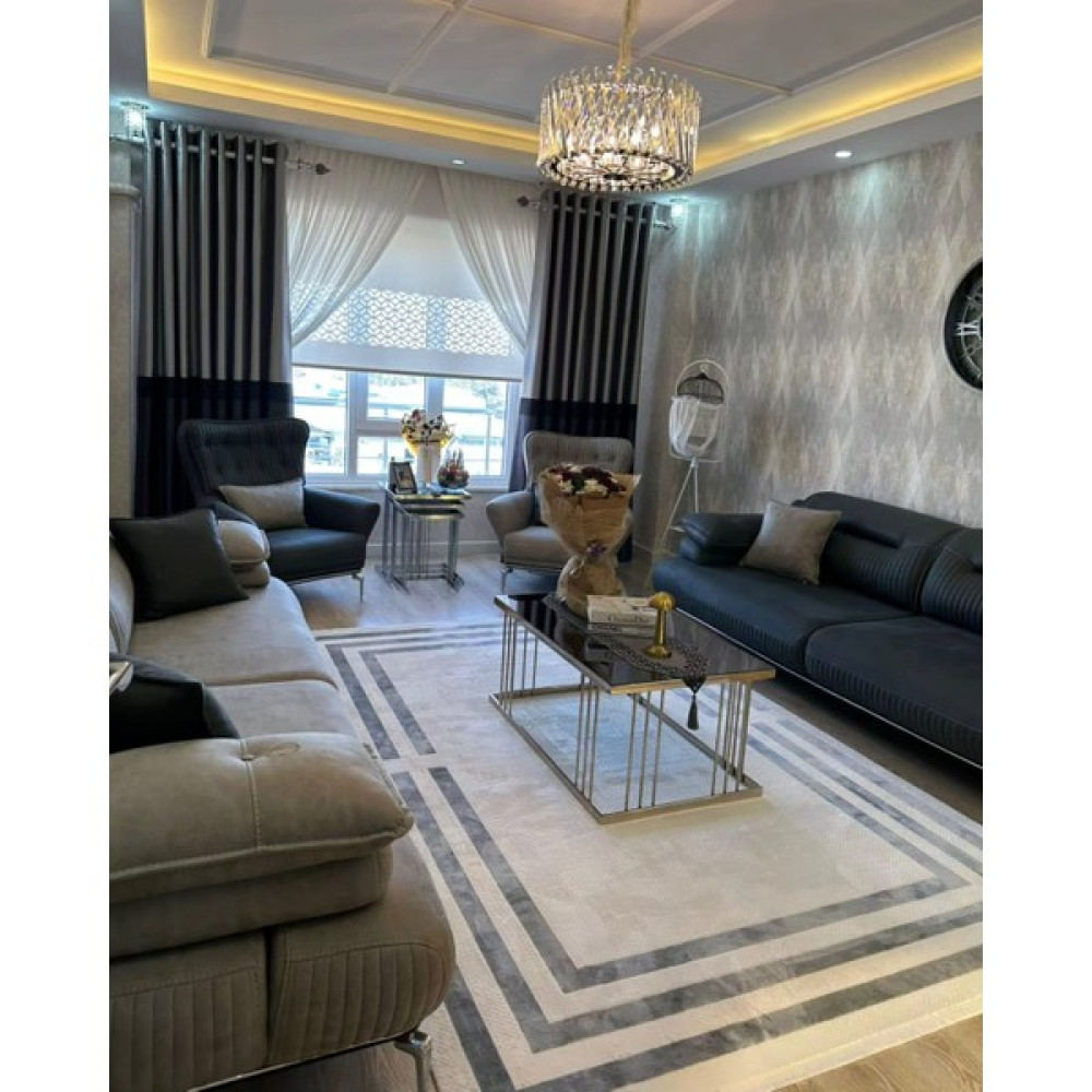 Kumru %100 Bambu 6 M2 Metrekare Salon Halısı Oturma Odası Halısı KUMRU5662 Gri - 200 x 290 cm - Antrasit - Gri Salon Halısı Fiyatı