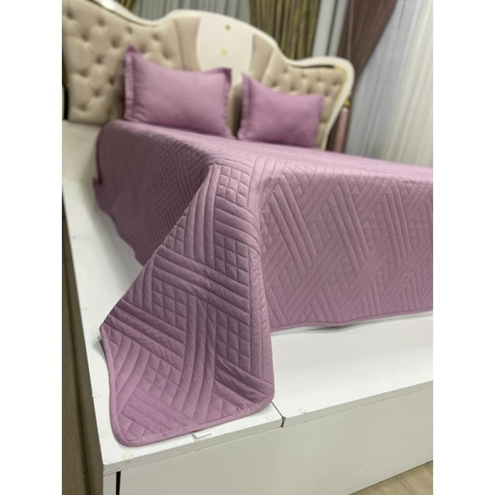 Kumru Çeyiz Kapitöne Yatak Örtüsü Pamuksu Pike Takımı Çift Kişilik 240X260 - Açık Mürdüm Pike & Pike Takımı Fiyatı