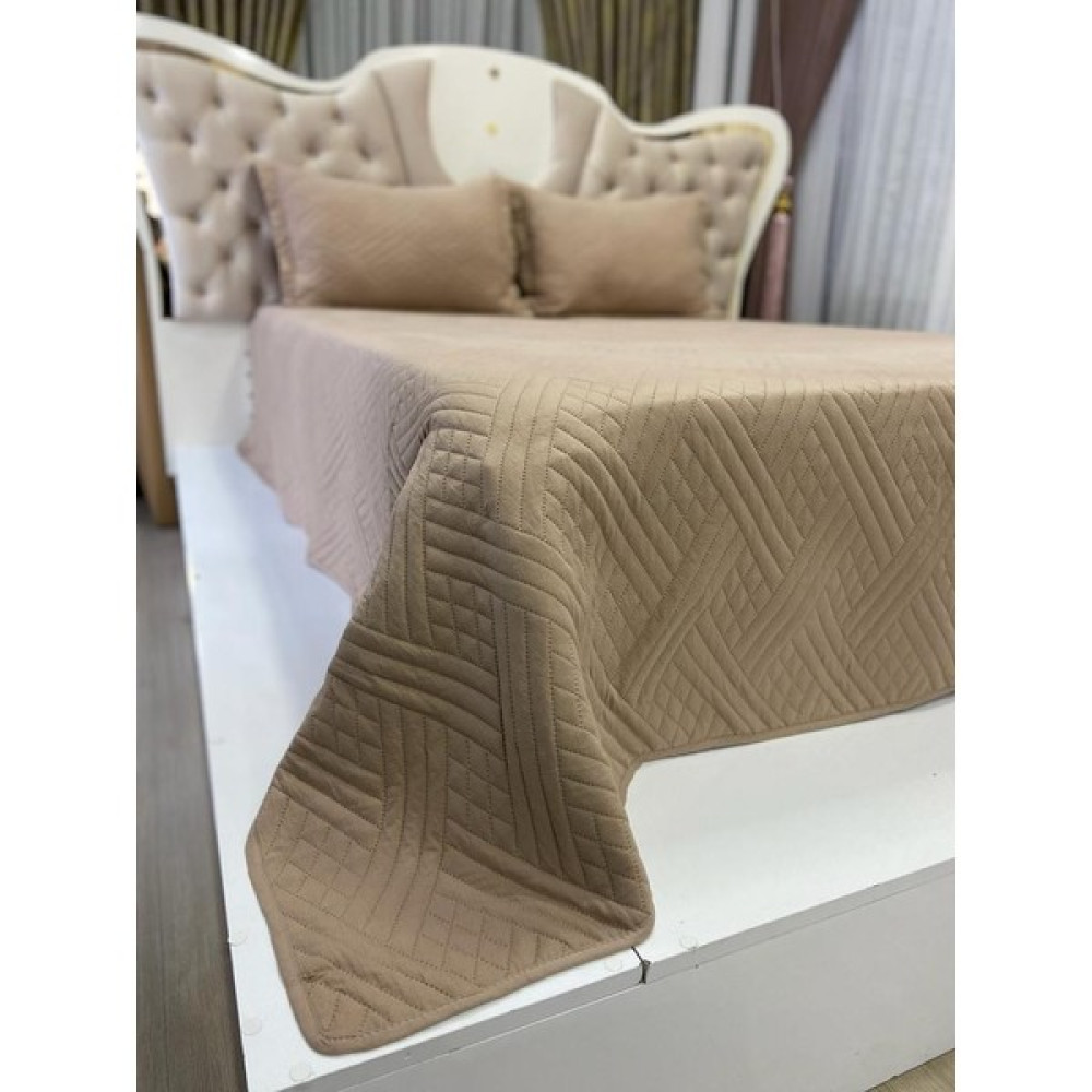 Kumru Çeyiz Kapitöne Yatak Örtüsü Pamuksu Pike Takımı Çift Kişilik 240X260 - Bej Pike & Pike Takımı Fiyatı