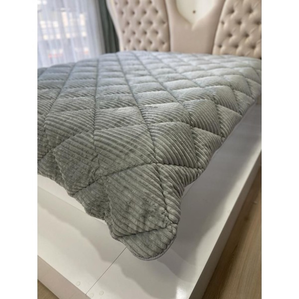 Kumru Çeyiz Pamuk Polyester Peluş Çift Taraflı Yorgan Tek Kişilik 155X215 - 0315 Gri - 155 x 215 cm Yorgan Fiyatı