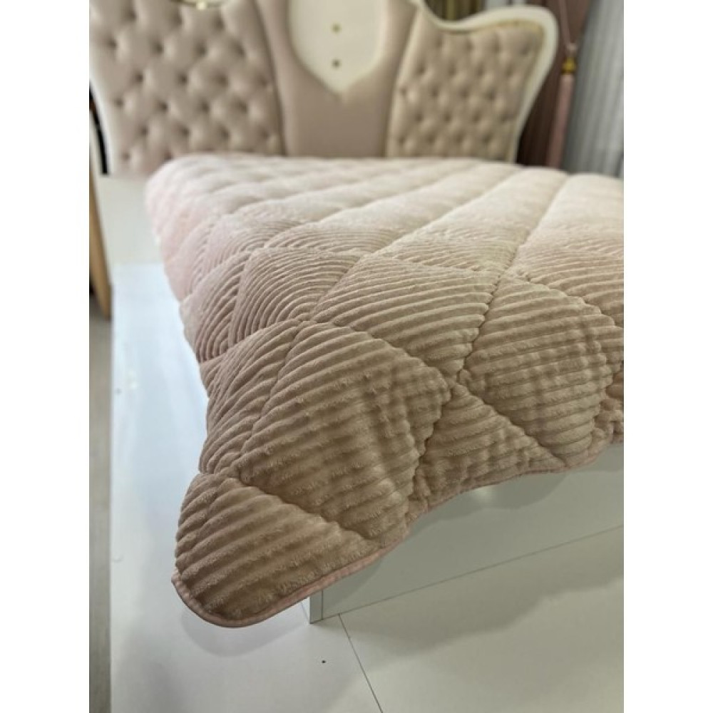 Kumru Çeyiz Pamuk Polyester Peluş Çift Taraflı Yorgan Tek Kişilik 155X215 - 277-Sütlü Kahve - 155 x 215 cm Yorgan Fiyatı