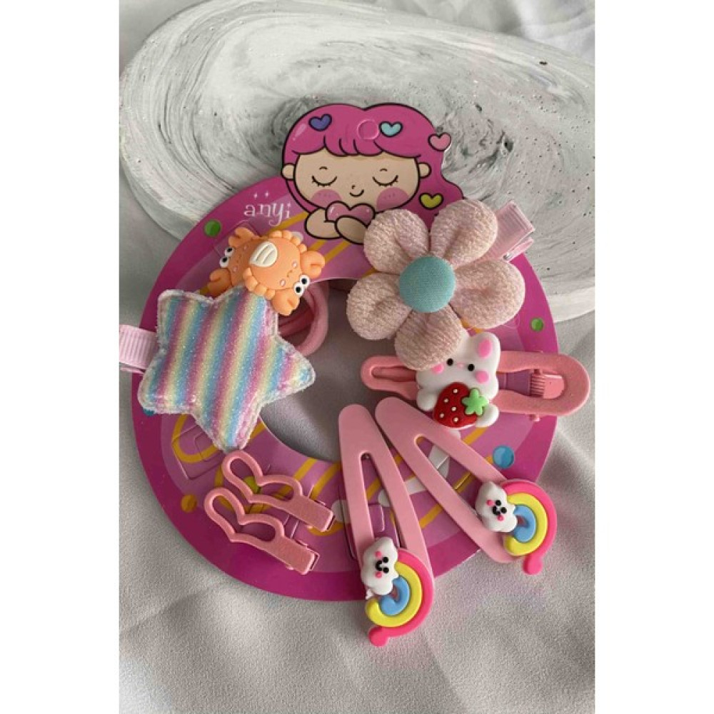 Kumsal's Kids Boutique 9'lu Karışık Renk Lastik Toka ve Yan Toka Set Toka, Taç & Saç Bandı Fiyatı
