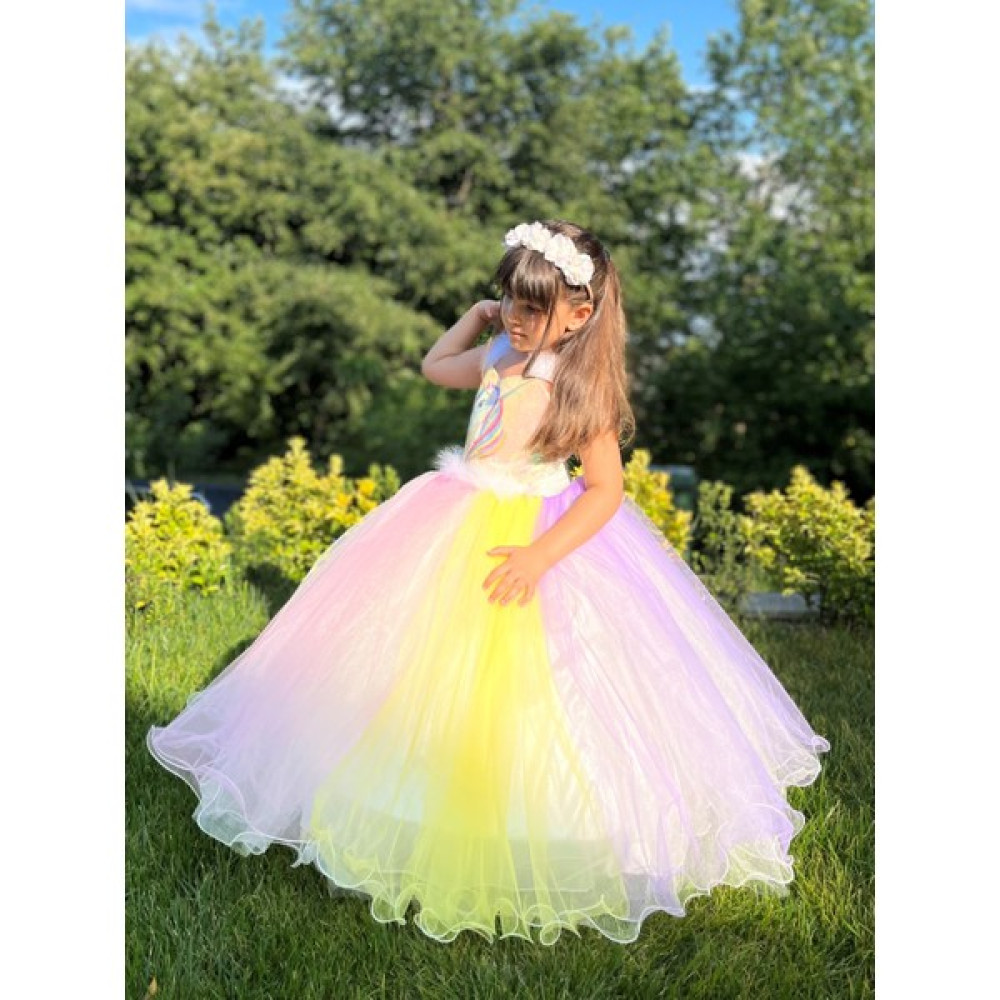 Kumsal's Kids Boutique Unicorn Konsept Tarlatanlı Çocuk Elbise Abiye Pony Kostümü Elbise Fiyatı