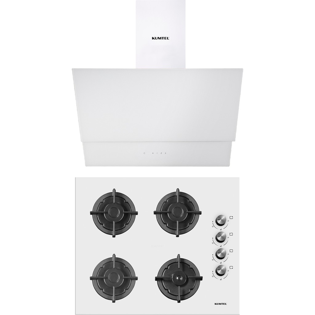 Kumtel Plus 2\'li Beyaz Ankastre Set (Ocak-Davlumbaz) Davlumbazlar Fiyatı