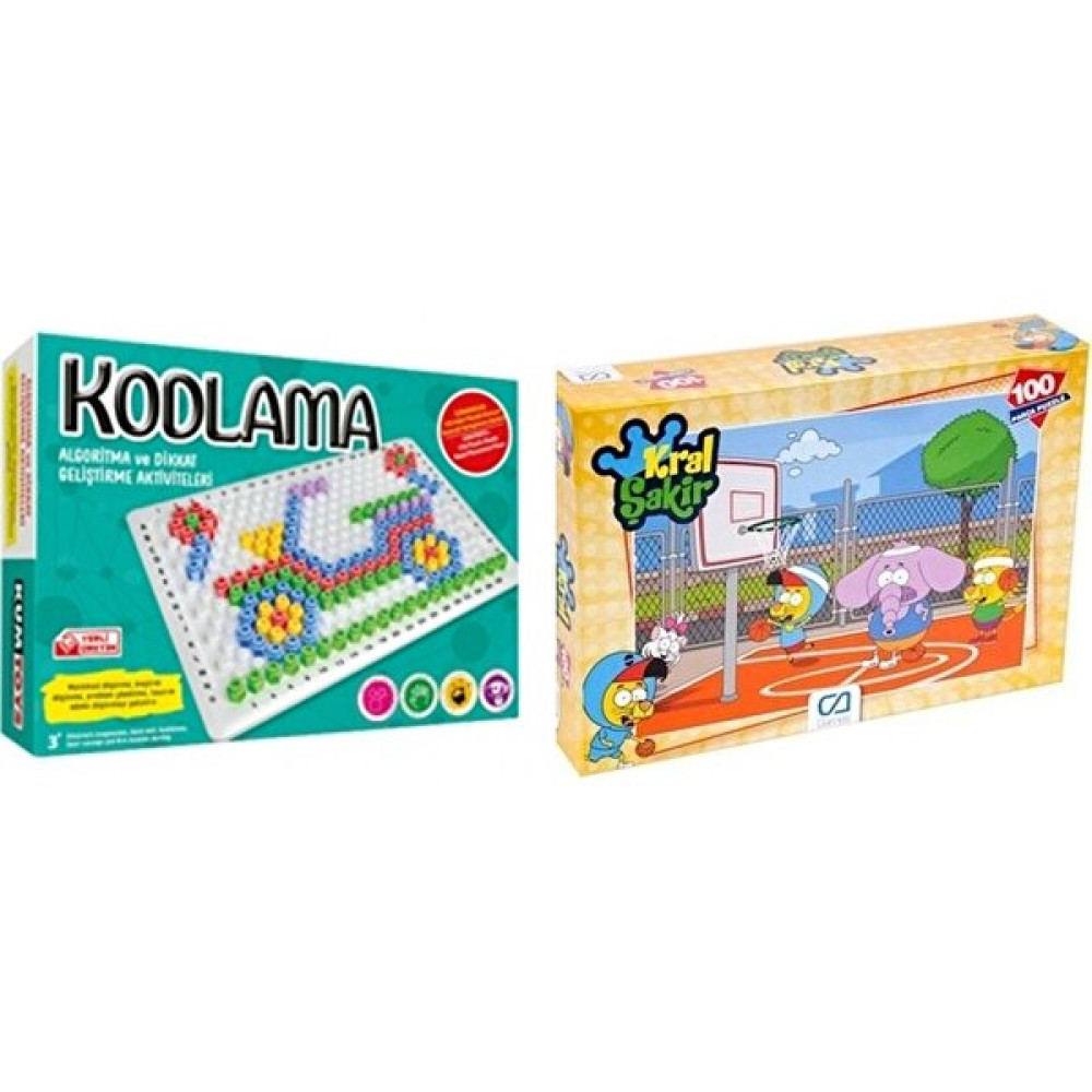Kumtoys Kodlama + Ca Games Kral Şakir 100 Parça Puzzle 2'li Set Eğitici Oyuncak Fiyatı