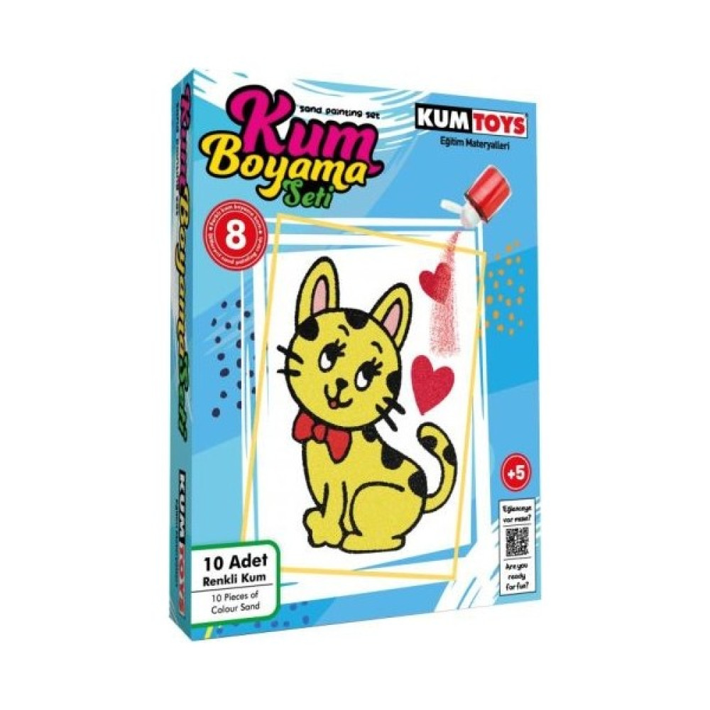 Kumtoys Kum Boyama Seti 8 Kart 10 Renkli Kum Boyama Seti Kutulu Sanatsal Malzemeler Fiyatı