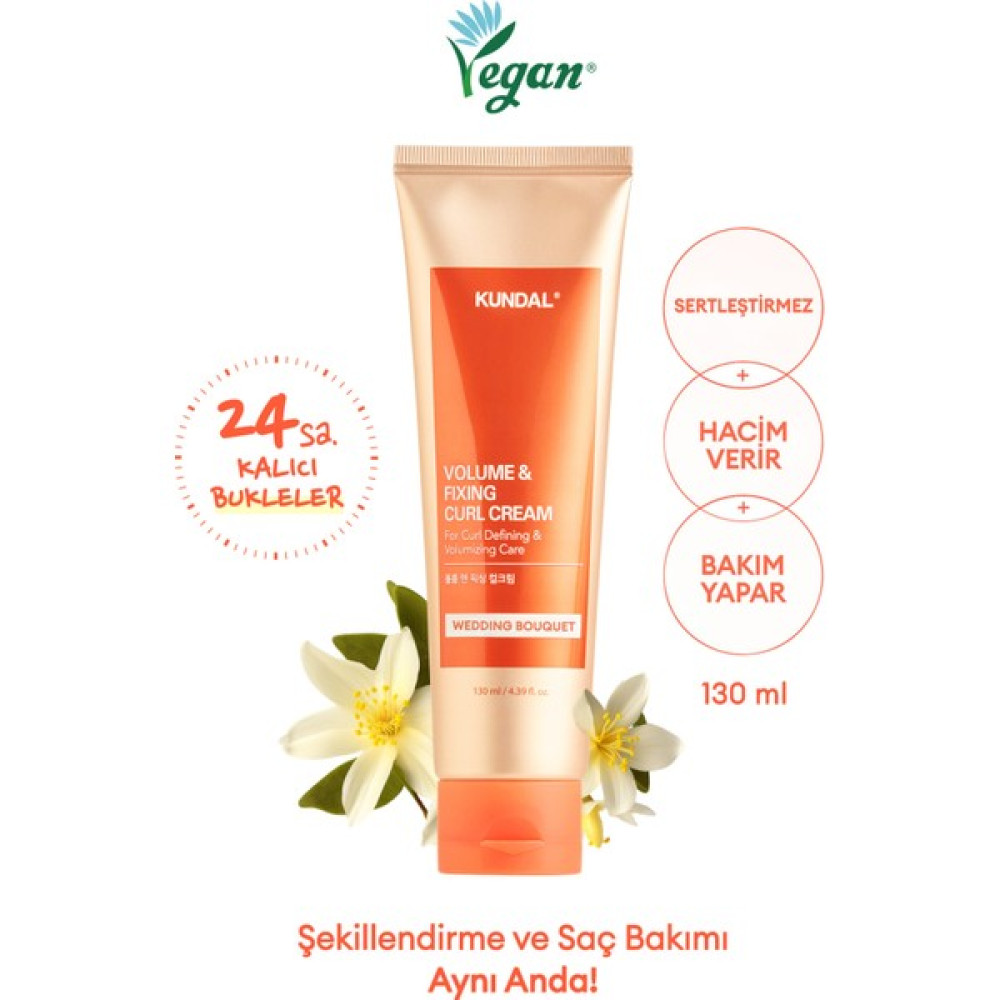 Kundal Bukle Belirginleştirici Durulanmayan Saç Kremi KUNDAL Volume & Fixing Curl Cream (Wedding Bouquet) Şampuan ve Saç Kremi Fiyatı